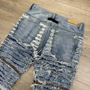 MNML Multicolor Distressed Thick Rug Jeans Men's Sz 33 Distressed Streetwear